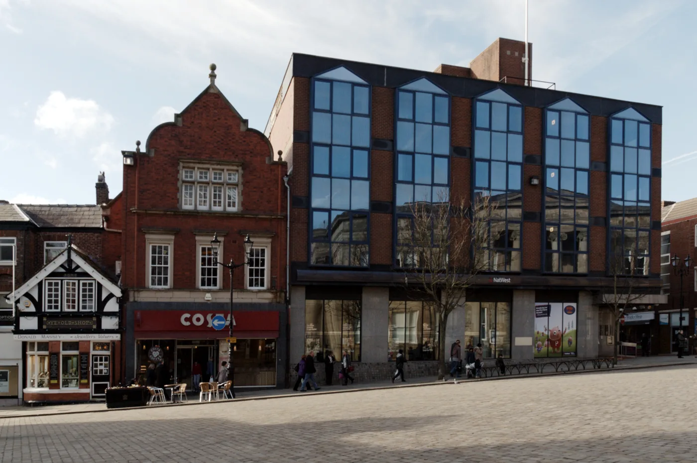Market Place in Macclesfield. The claimant count is published for the whole of Cheshire East, not for the town on its own.