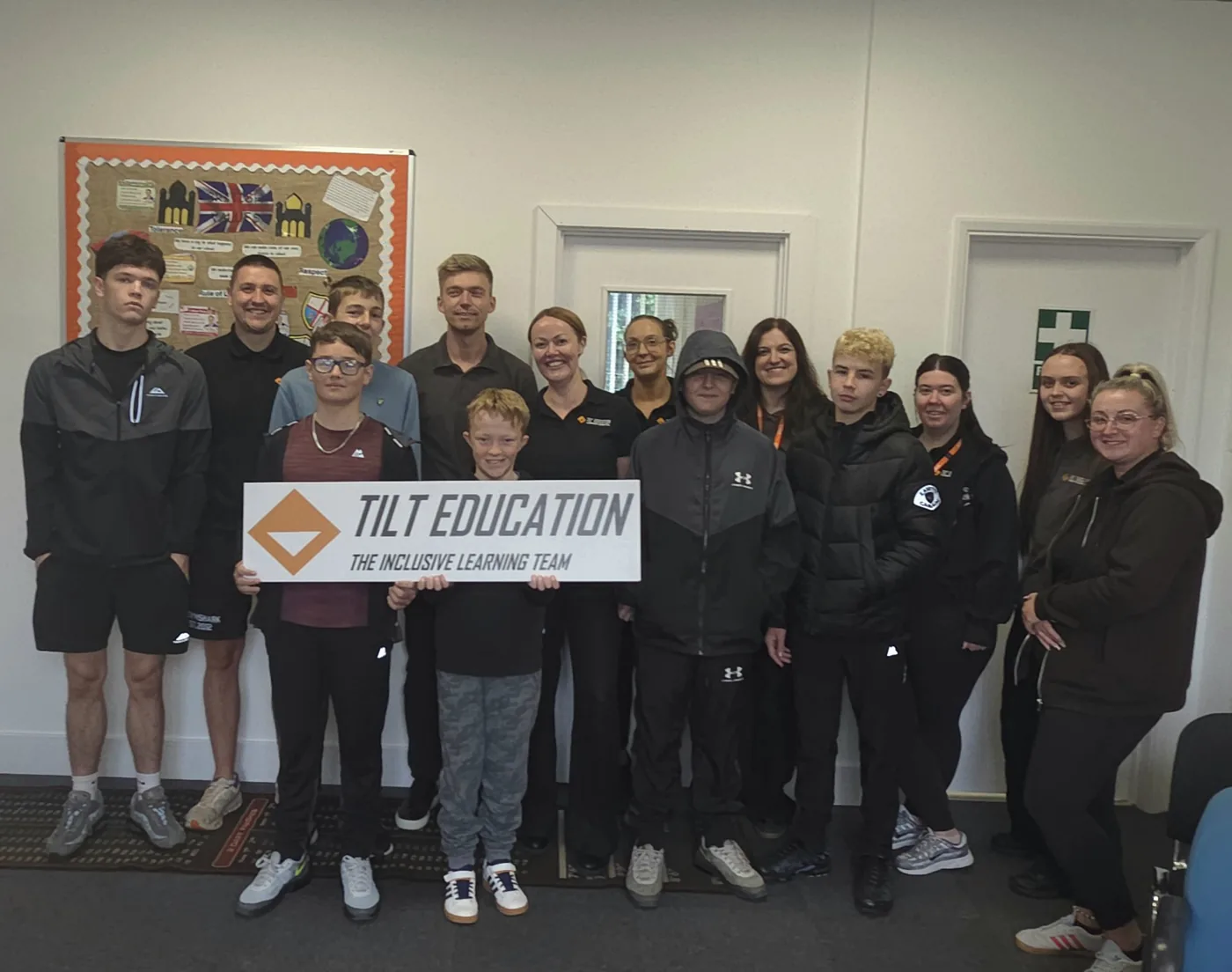 Staff and pupils at TILT Education in Alsager